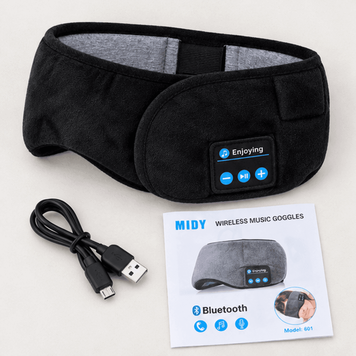 HANDOFF-48|DSH1-077|05|a517a9682563|Antifaz Bluetooth con Auriculares para Dormir - Negro - Contenido incluido
