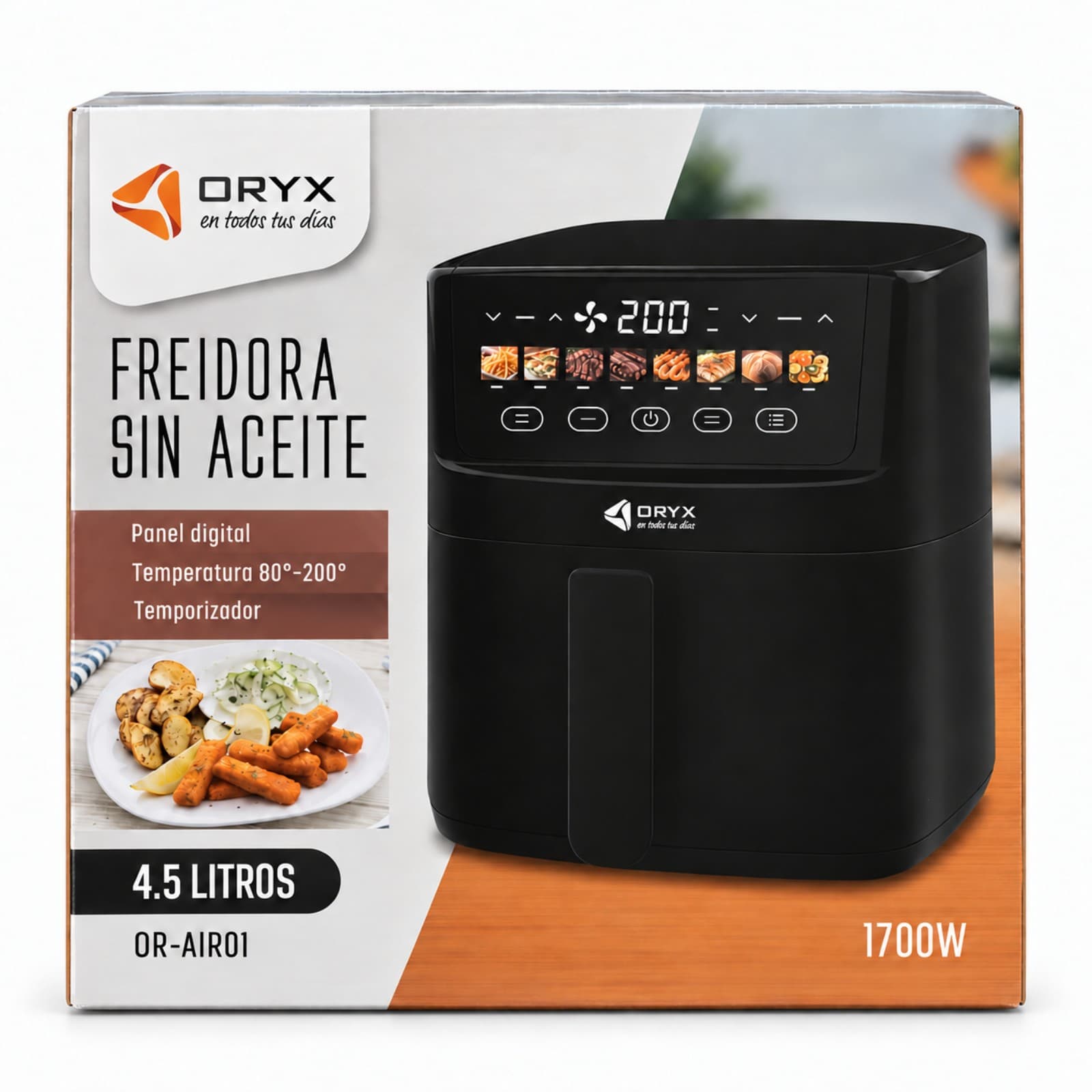 Freidora sin aceite Oryx OR-AIR01 en su packaging (imagen ilustrativa) — miniatura 3