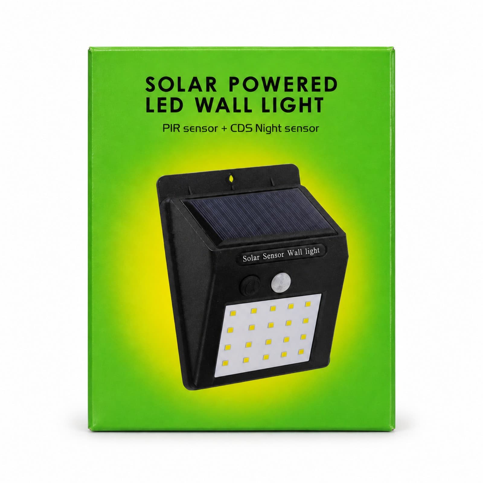 Reflector solar con sensor de movimiento y 20 LED en su caja verde (imagen ilustrativa) — miniatura 2