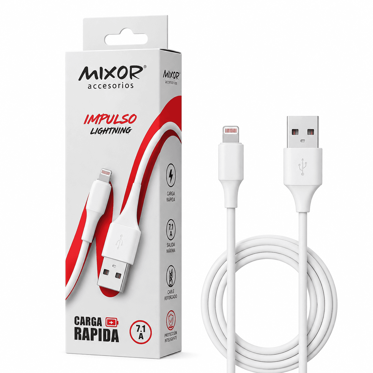 Cable Lightning Carga Rápida 7.1 A Reforzado 1 m — miniatura 2