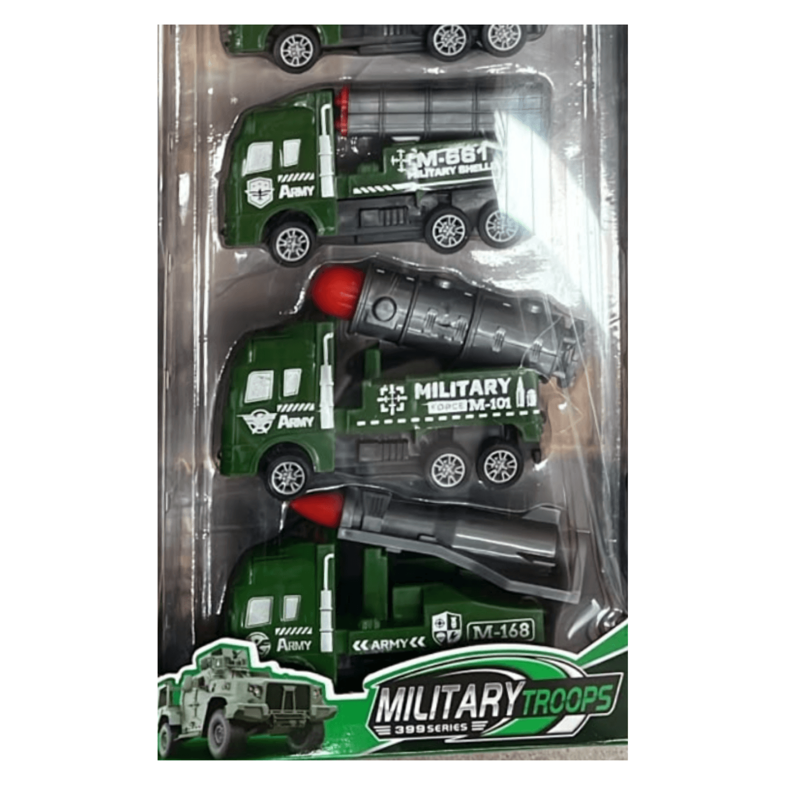 Detalle inferior de la caja Zumo Military Troops 399-257K: camiones militares con misiles — miniatura 3
