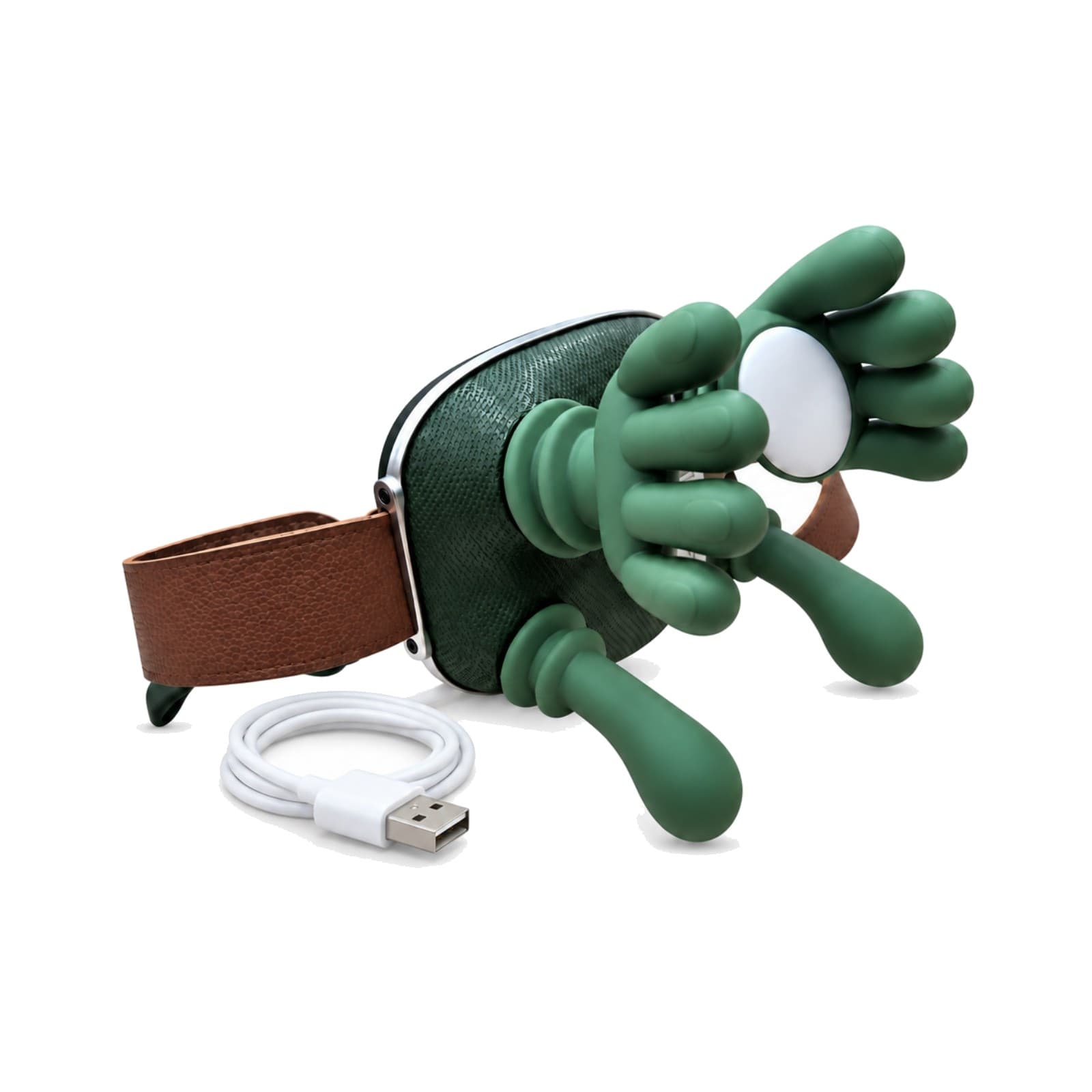Masajeador cervical OSR EL-90 con manitos verde con un cable USB blanco (imagen ilustrativa), MASAJMANITVERDE — miniatura 2
