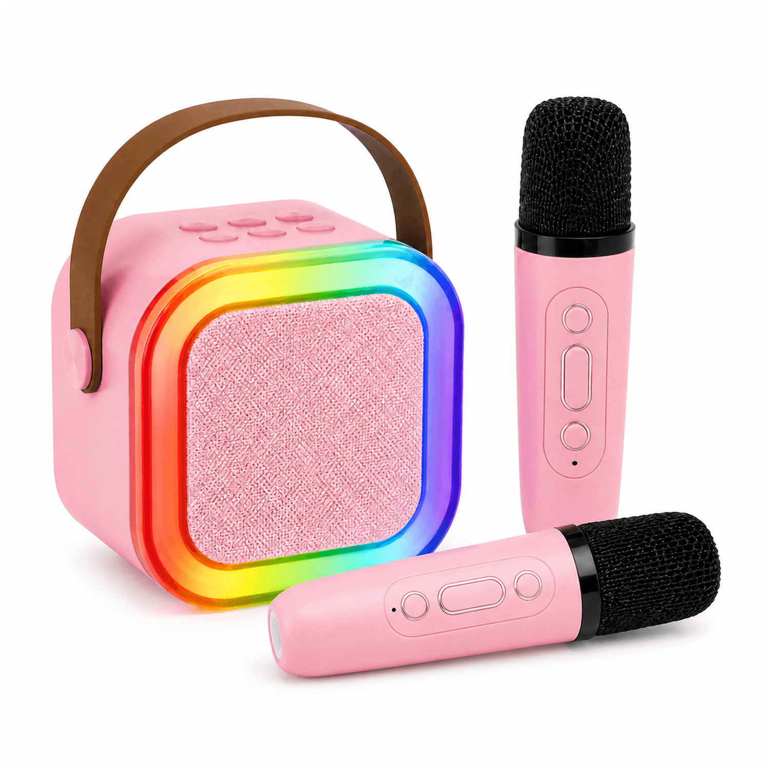 Parlante Karaoke Bluetooth con 2 Micrófonos y Luces RGB Infantil — miniatura 5