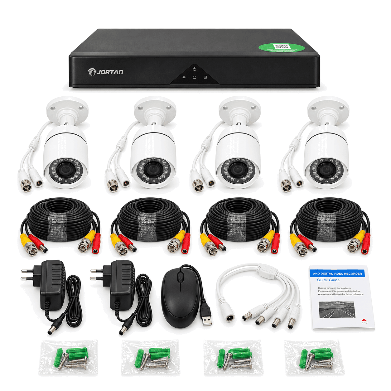 WEB-CABLES-DVR-2026-09-28|JT-6115AHD-4|01|88b02950636a15fd|Kit CCTV Jortan JT-6115AHD-4 DVR AHD 4 Canales + 4 Cámaras - imagen 1