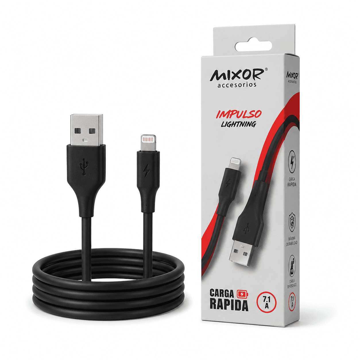 Cable Lightning Carga Rápida 7.1 A Reforzado 1 m — miniatura 1