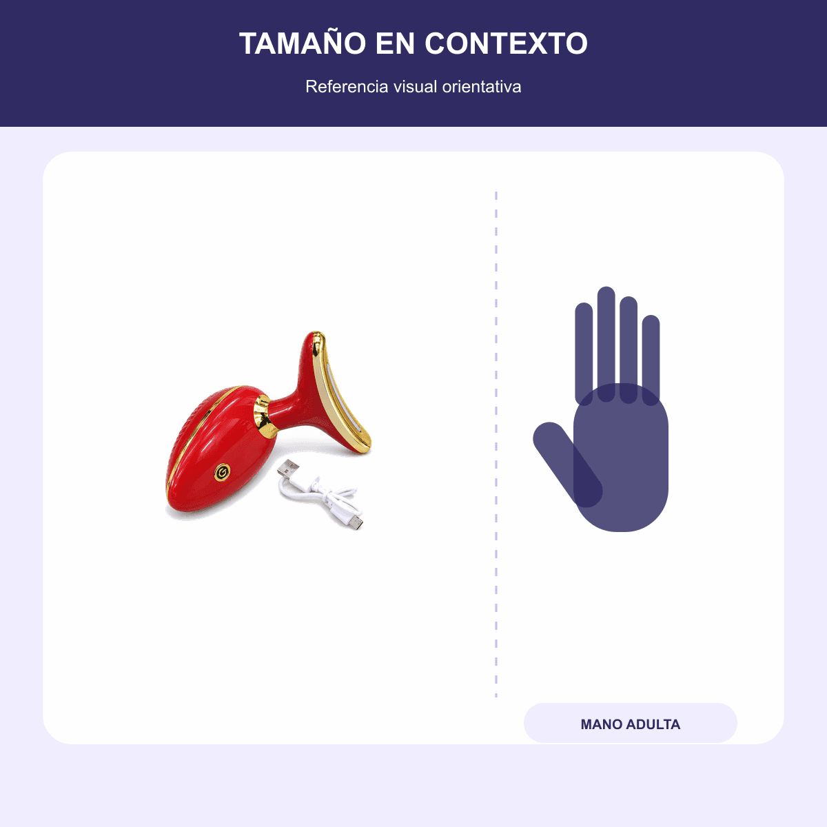 HANDOFF-48|DSH013|04|99dd89d5067c|Masajeador Facial y de Cuello Recargable S-66 - Rojo - Referencia visual de escala