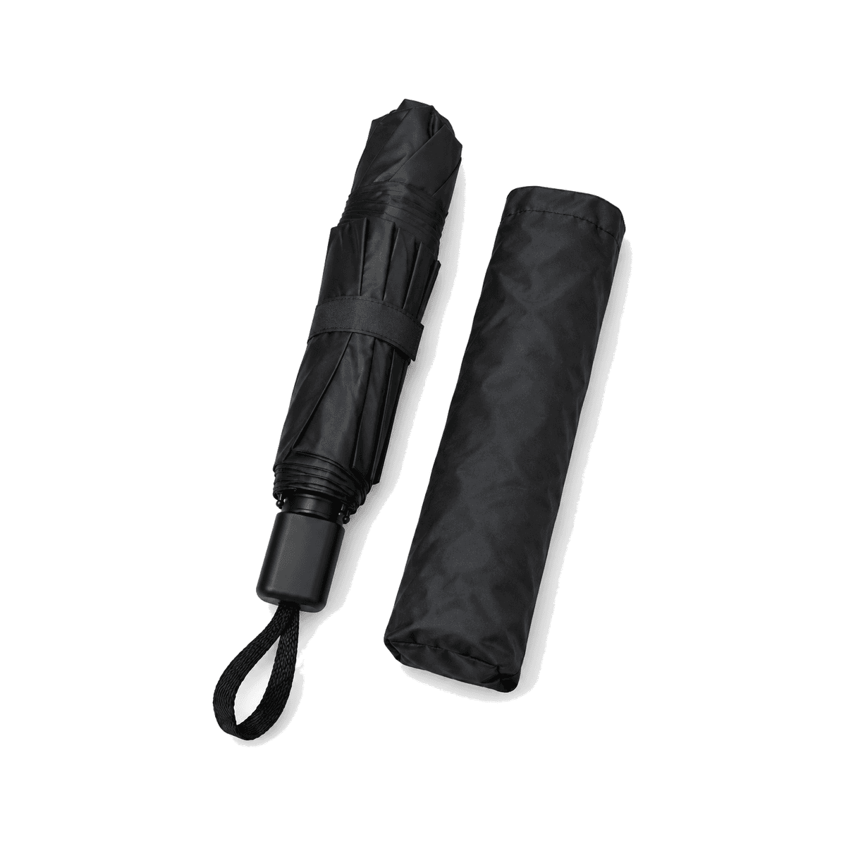 HANDOFF-48|US533|01|06020c5aa73b|Paraguas Mini Plegable Negro con Funda - Única - Producto sobre fondo blanco