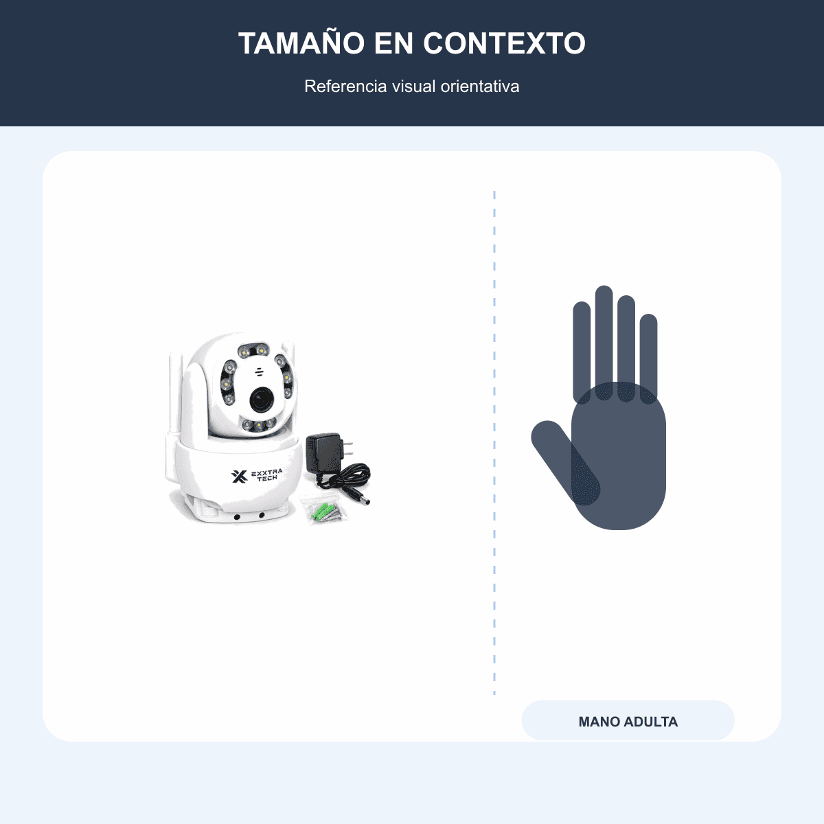 HANDOFF-48|CAMEXXSEG|04|9ed7226a3221|Cámara de Seguridad WiFi Exxtra Tech YCC365 Plus con Movimiento - Única - Referencia visual de escala