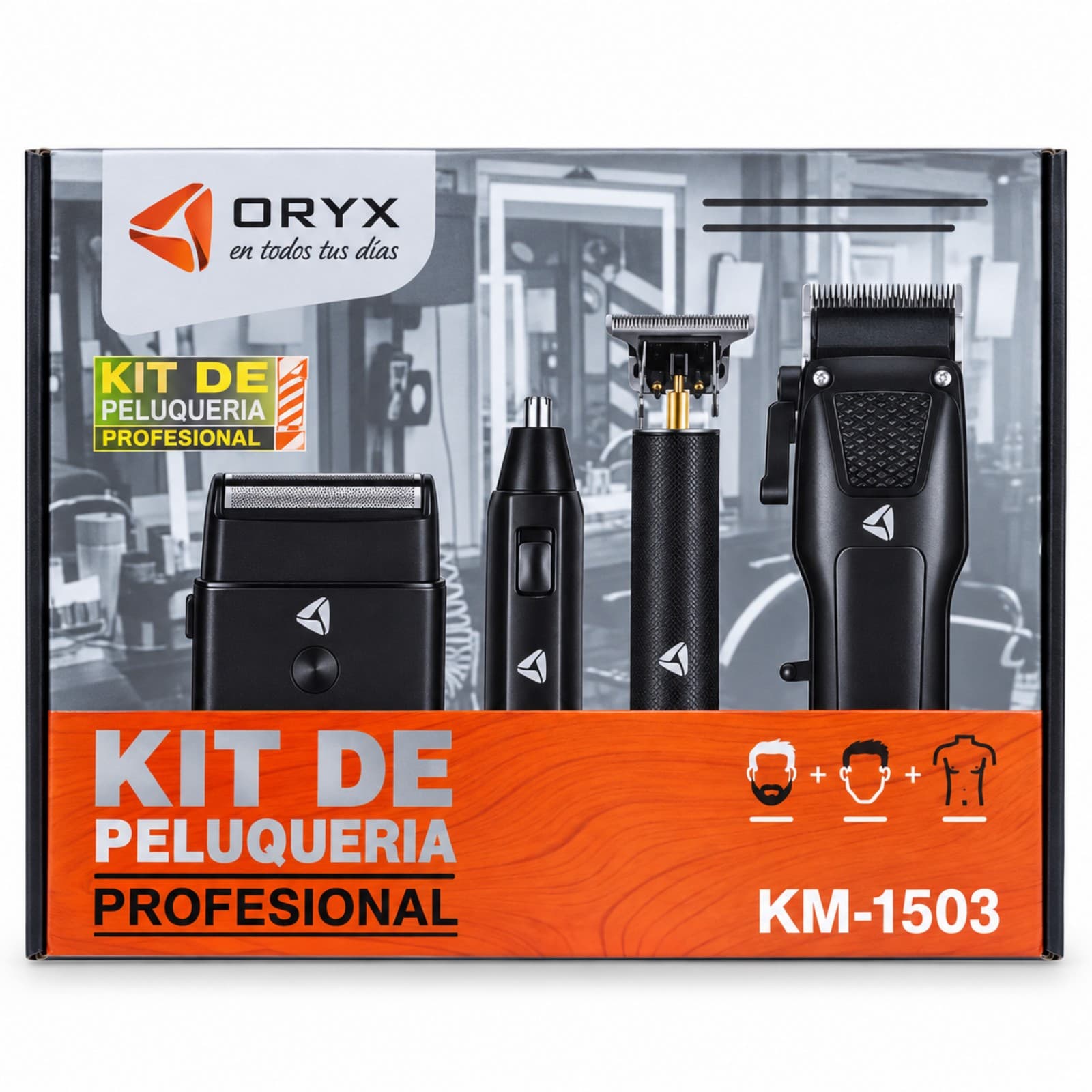 Kit profesional de peluquería Oryx KM-1503 en su packaging (imagen ilustrativa) — miniatura 3