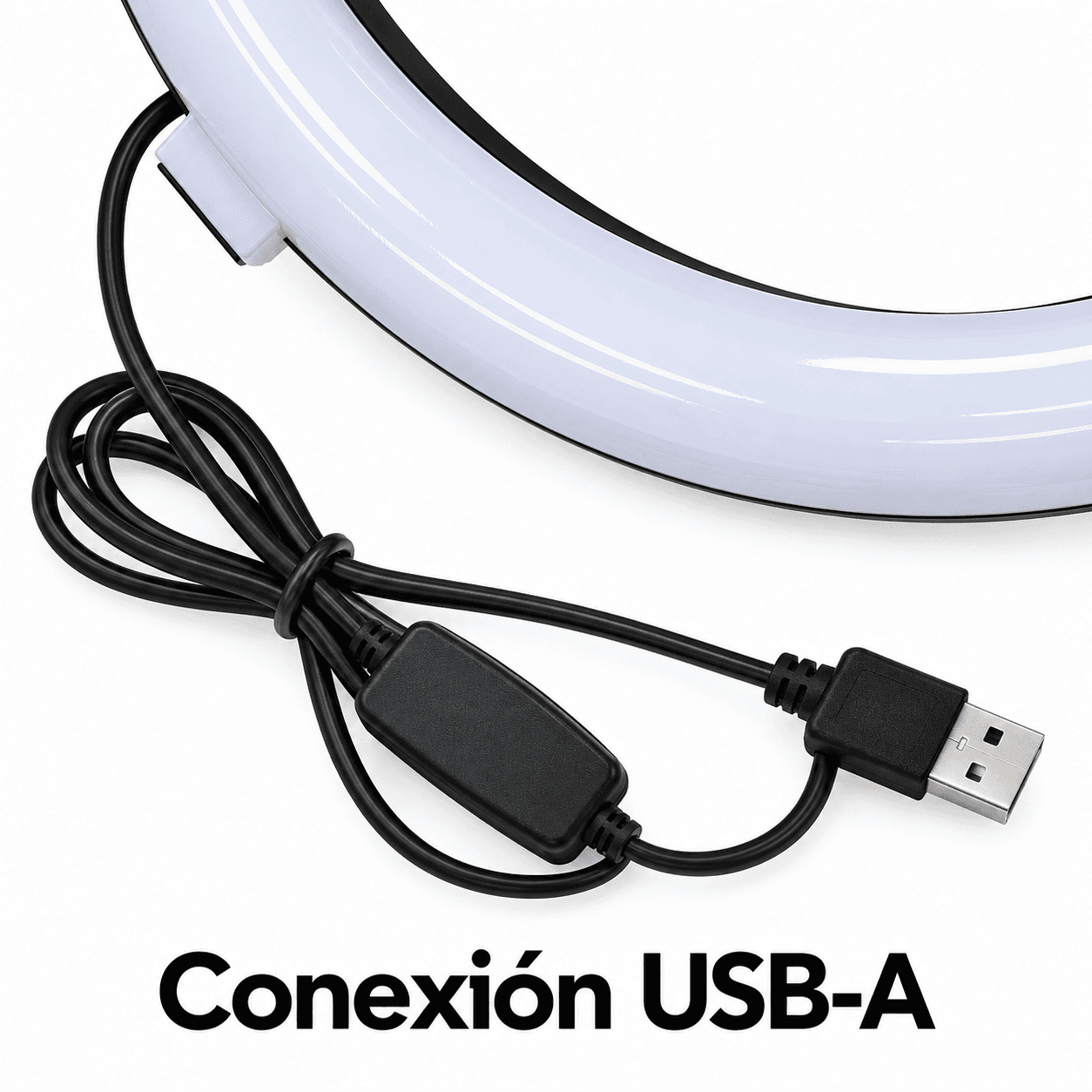 Aro JS-300RGB: cable USB-A y reverso del control — miniatura 4