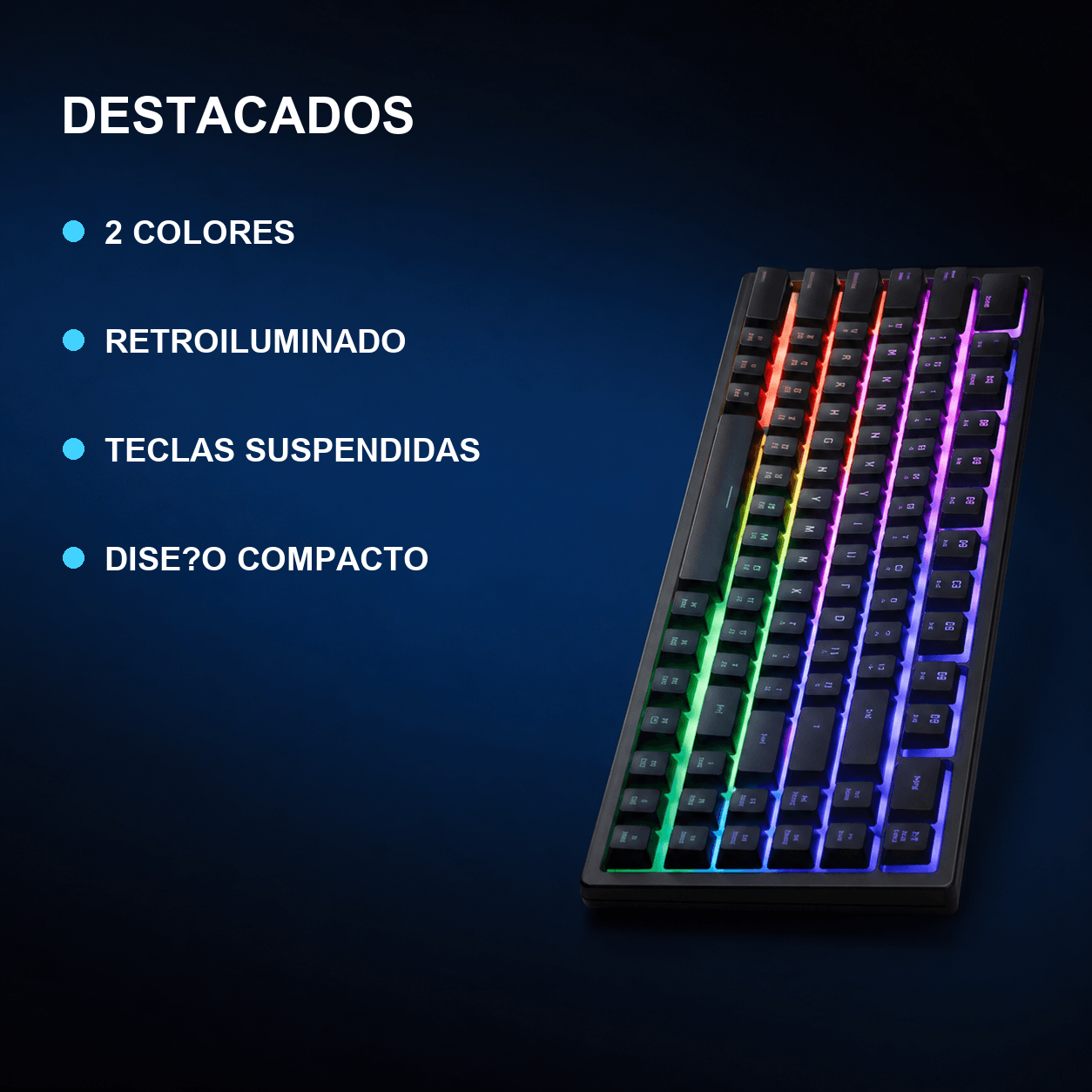 Teclado Retroiluminado Gamer con Suspensión — miniatura 6