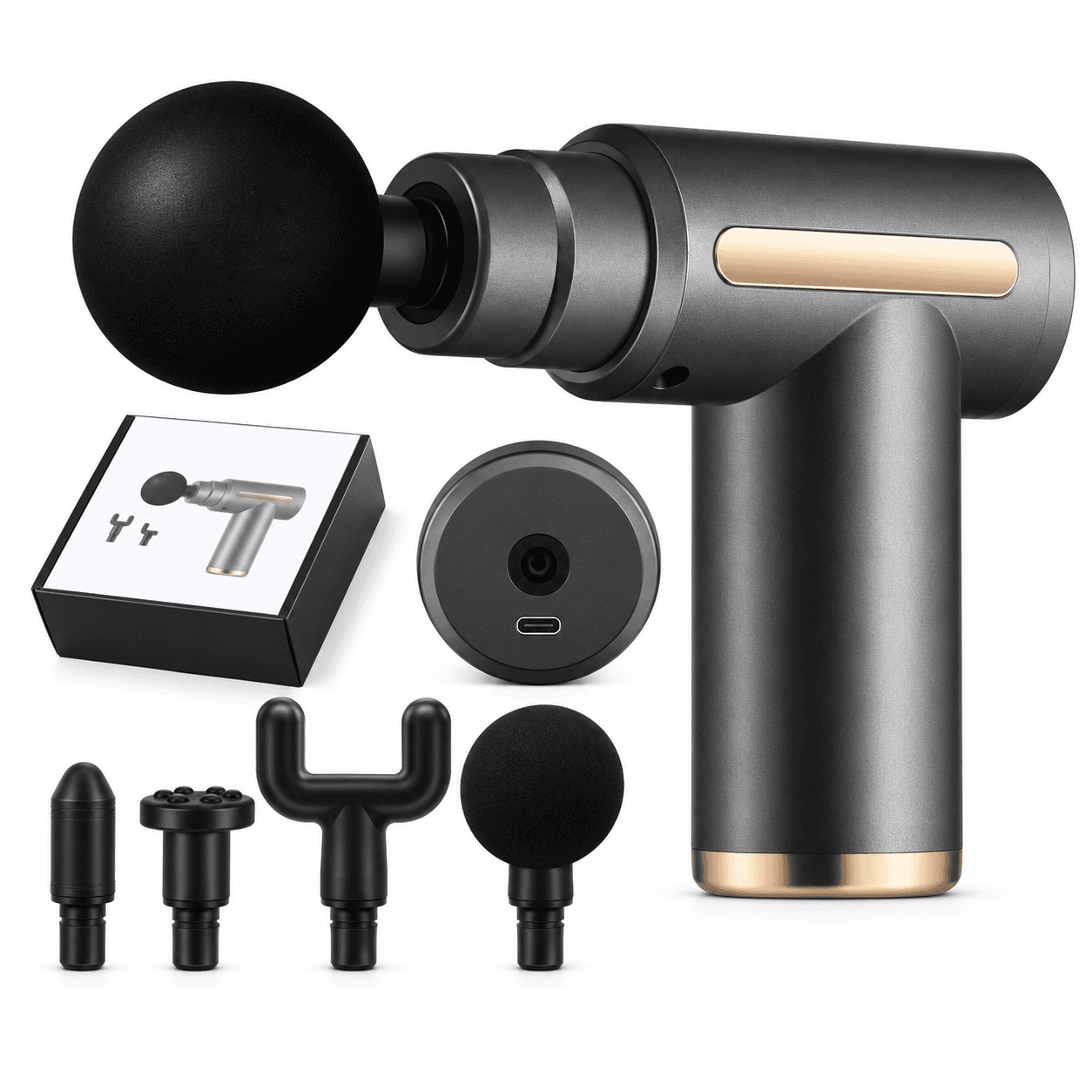 Pistola Masajeadora Exxtra Tech con 4 Cabezales y Carga USB-C — miniatura 1