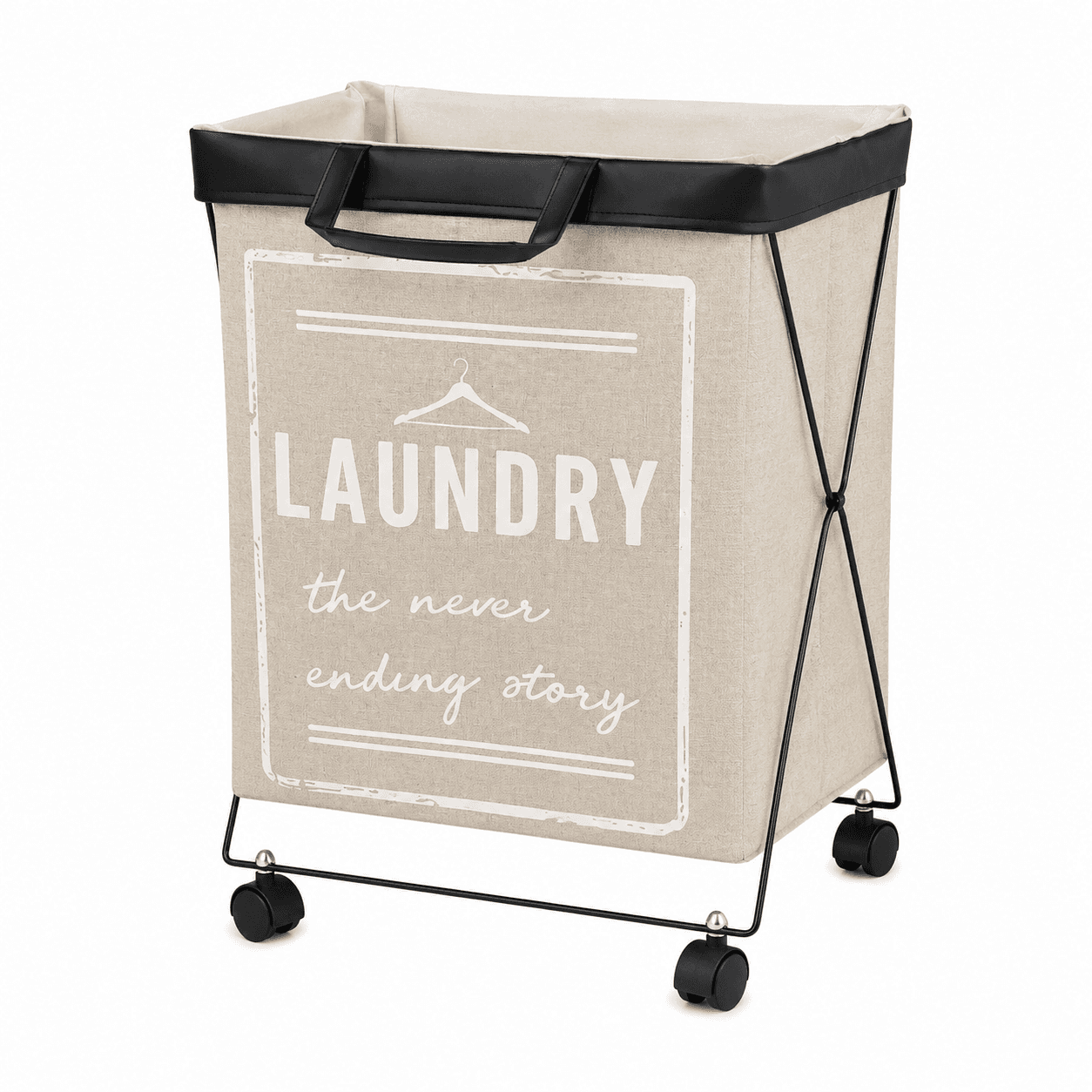 Cesto de Ropa con Ruedas 57 x 32 cm Gris - LAUNDRY