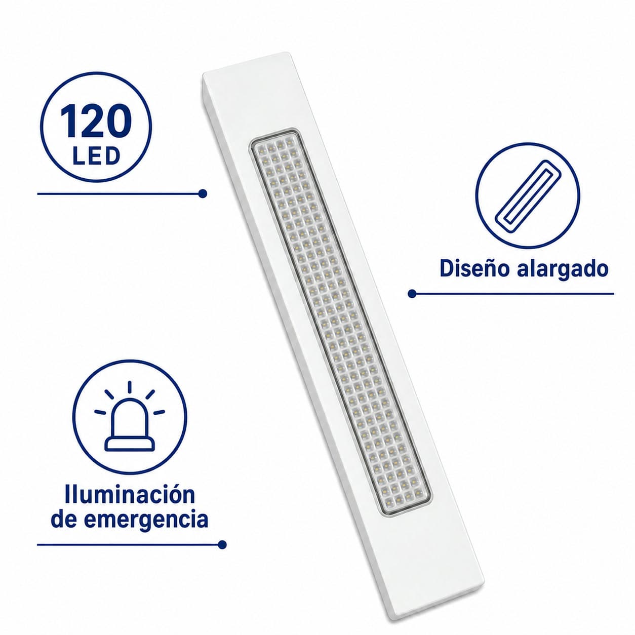 Luz de emergencia de 120 LED - caracteristicas principales