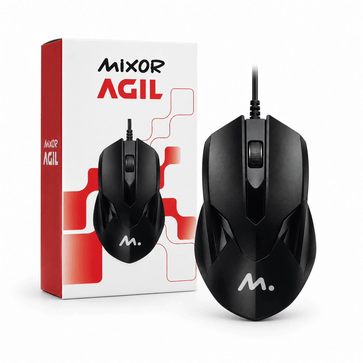 Mouse con Cable Mixor Ágil Negro