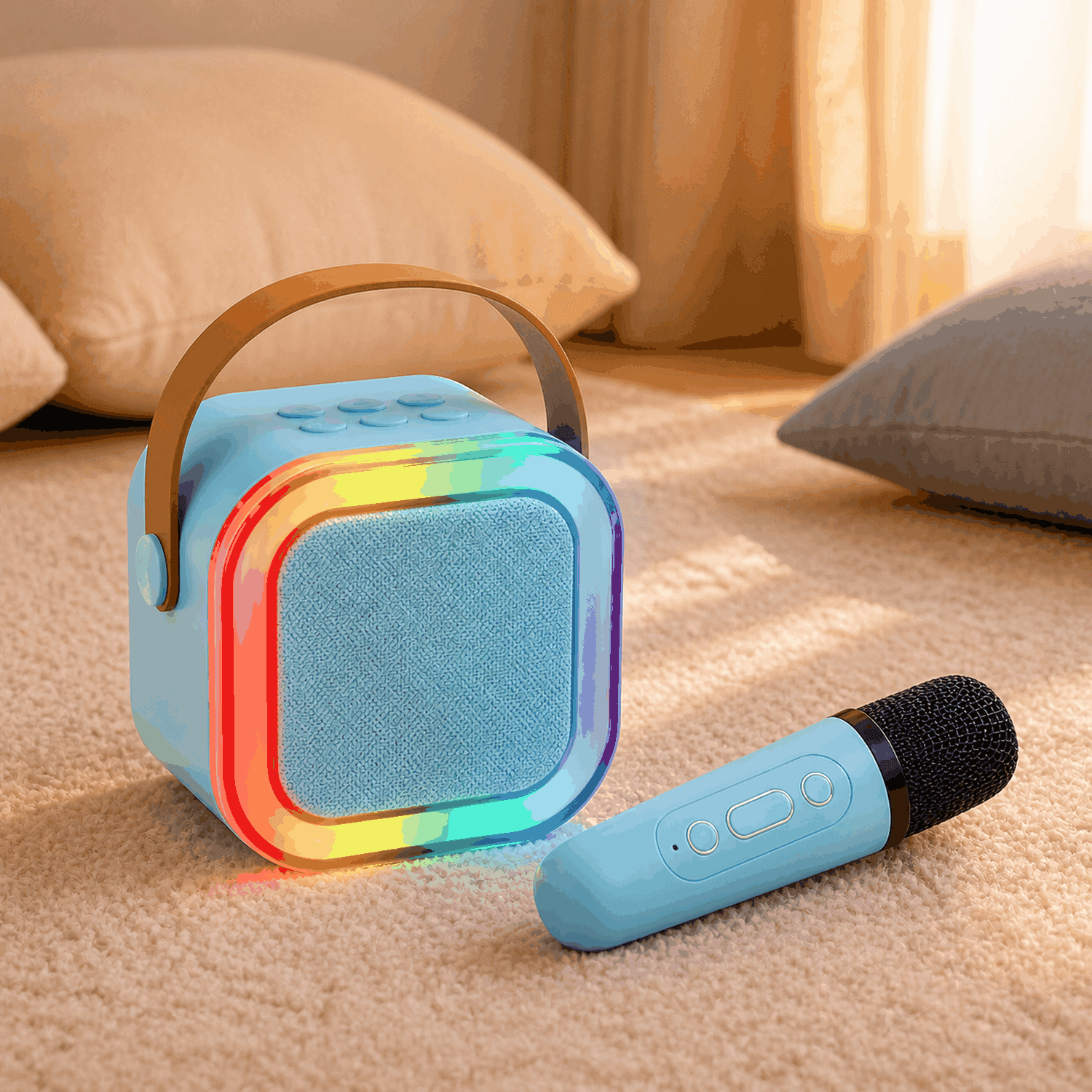Parlante Karaoke Bluetooth con Micrófono y Luces RGB Infantil — miniatura 4