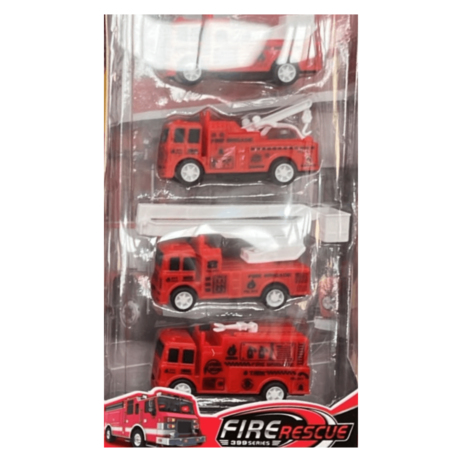 Detalle inferior de la caja Zumo Fire Rescue 399-98K: camiones de escalera y de bomberos — miniatura 3