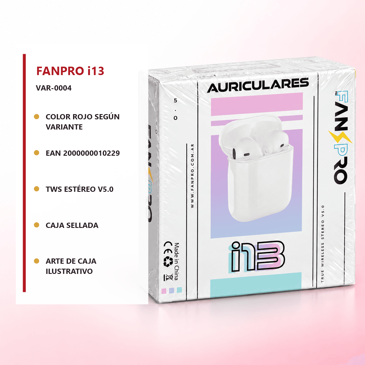 HANDOFF-2026-09-23|VAR-0004|06|614666cef0be|Auriculares Inalámbricos TWS FANPRO i13 Rojos