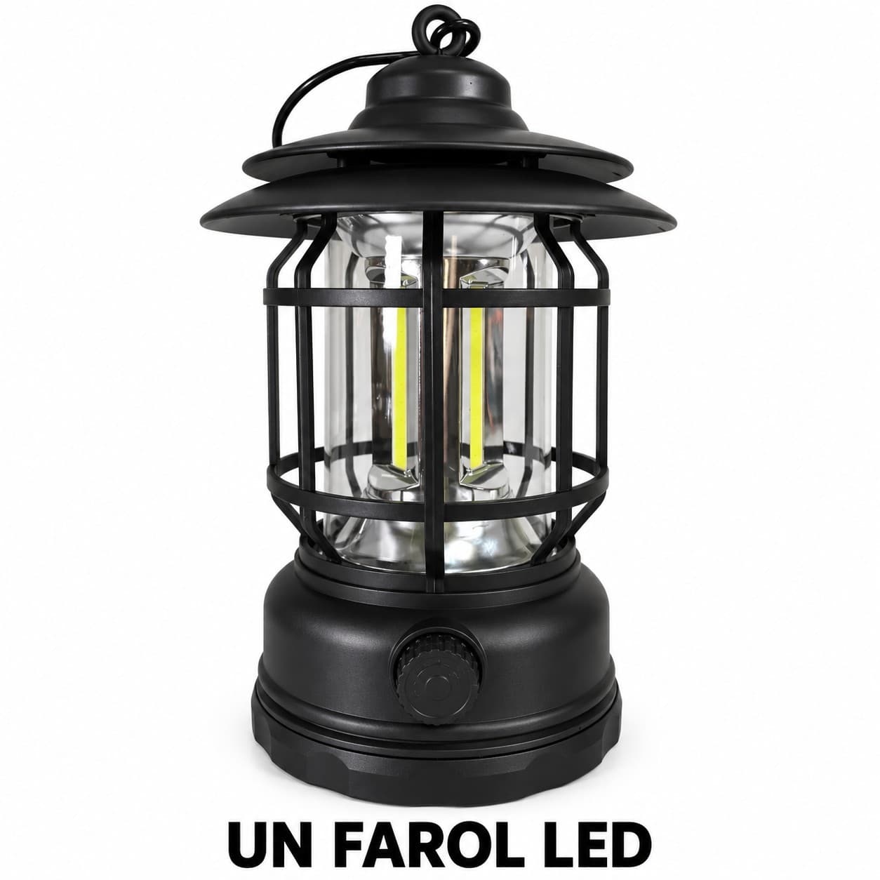 Un farol LED a pila negro con asa (imagen ilustrativa), LAMPFAROLN — miniatura 2
