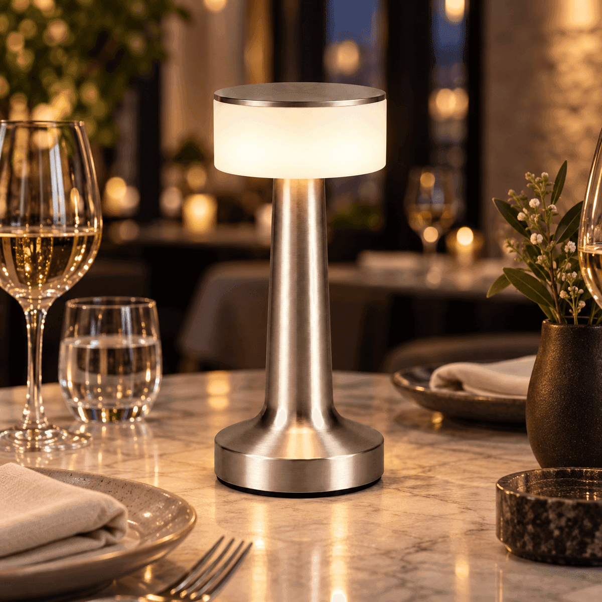 Velador LED recargable KM-9030 Plateada — Aspiracional ambientación, LAMPAESPLA — miniatura 7