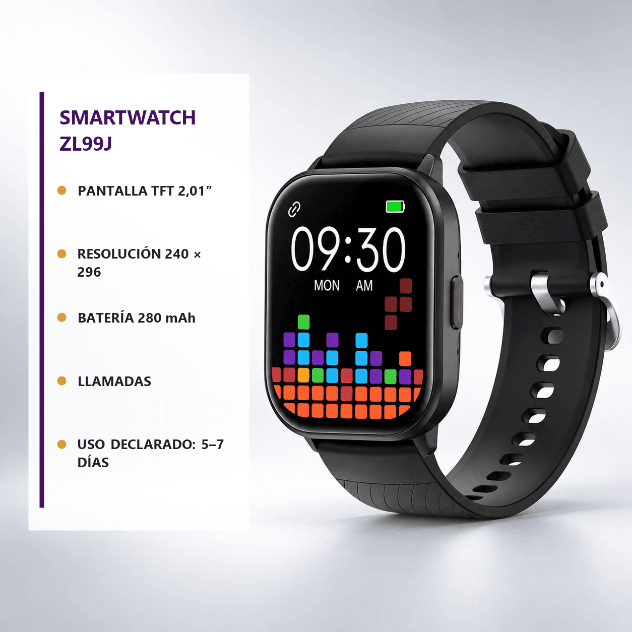 HANDOFF-2026-09-23|SWZL99JN|06|348b5e989857|Smartwatch ZL99J Negro con Pantalla TFT de 2,01 pulgadas