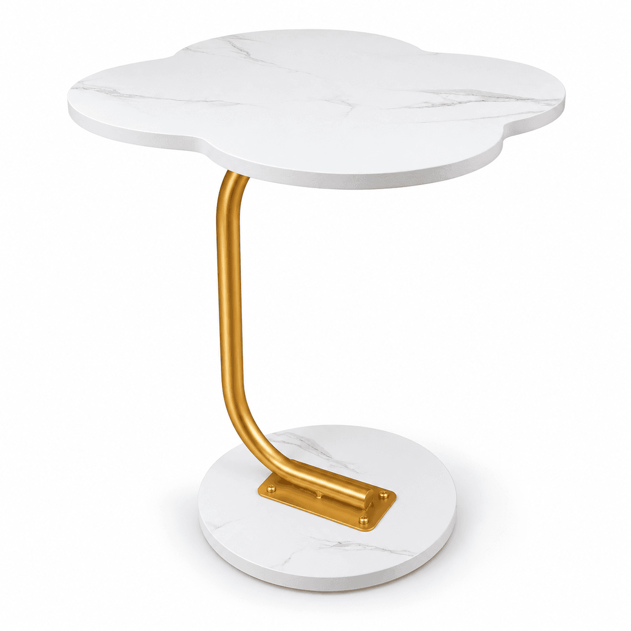 Mesa auxiliar Oryx Home OR-ST01 floral símil mármol, fondo blanco
