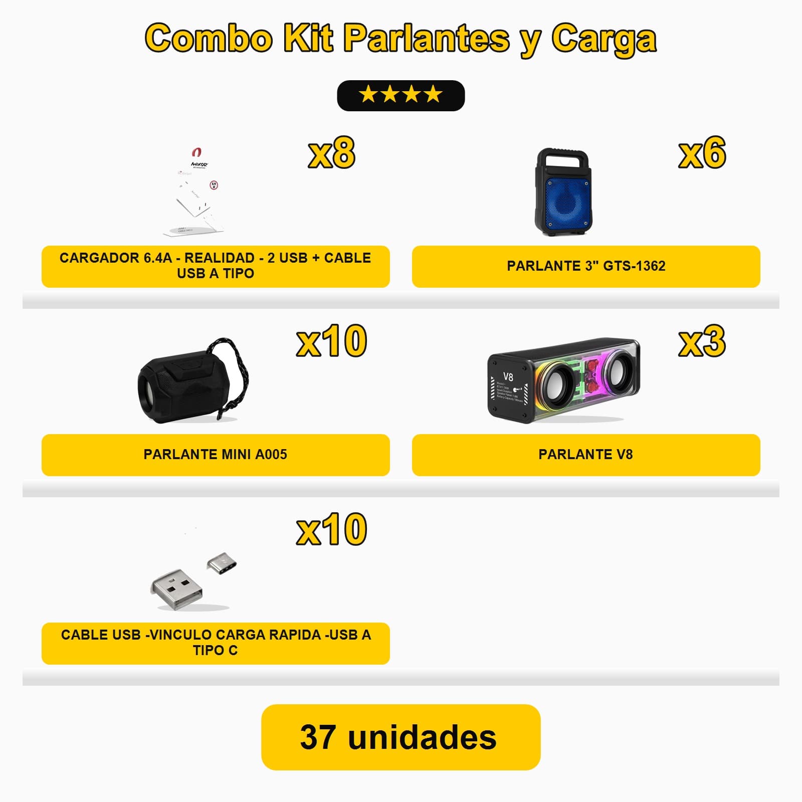 Kit Parlantes y Carga