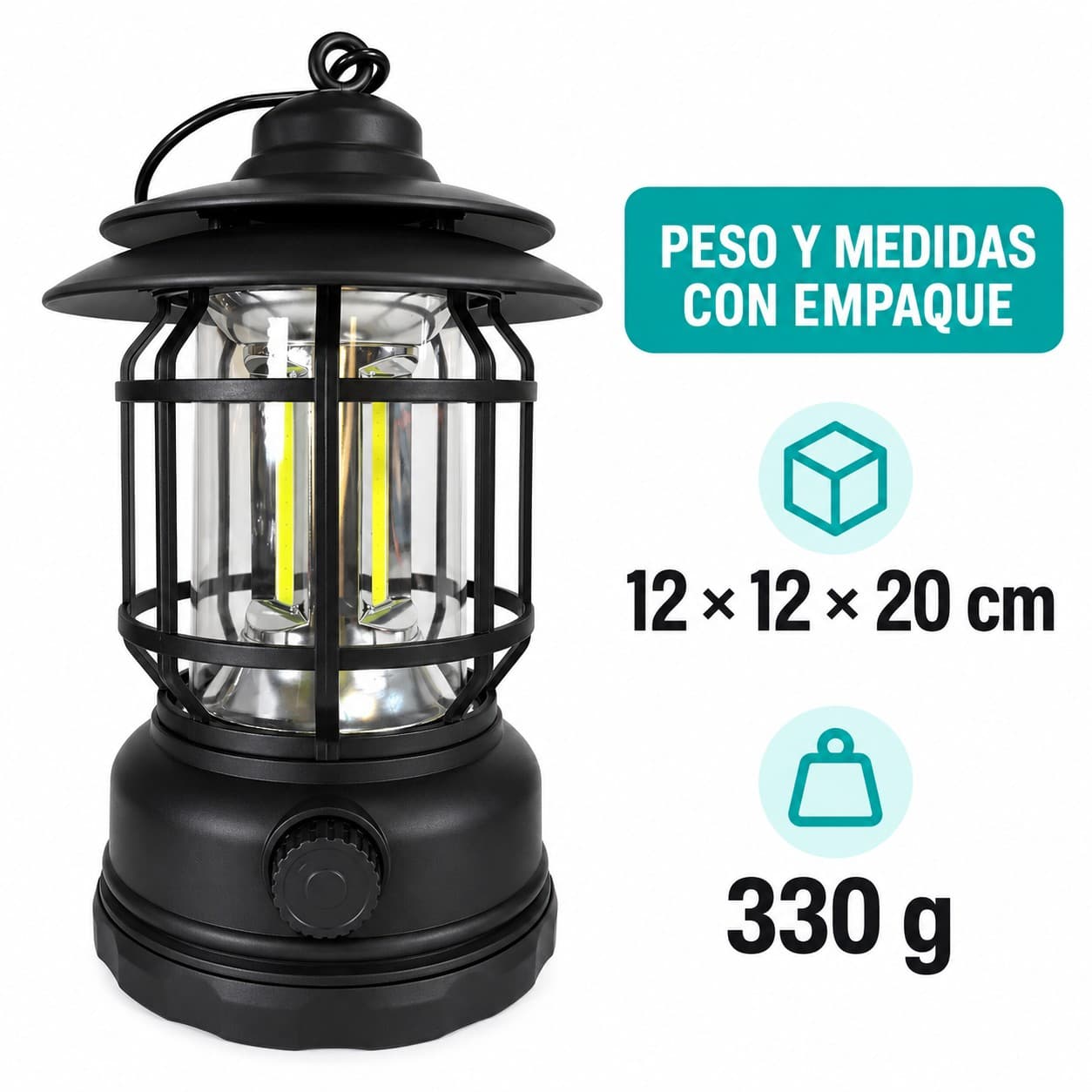 Peso y medidas con empaque del farol: 12 × 12 × 20 cm, 330 g, LAMPFAROLN — miniatura 4
