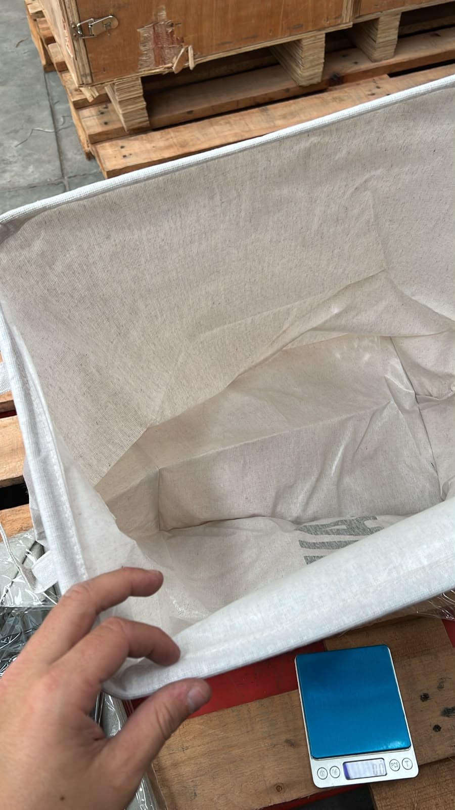 Interior y borde del cesto de ropa plegable LAUNDRY beige, CESTLAUNDECONB — miniatura 7