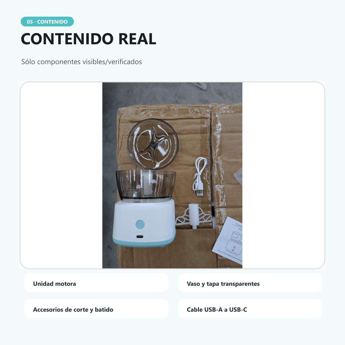 HANDOFF-2026-10-06||VAR-0062|05|fe4289fe7e70|Procesador de Alimentos Recargable USB-C con 4 Cuchillas y Batidor