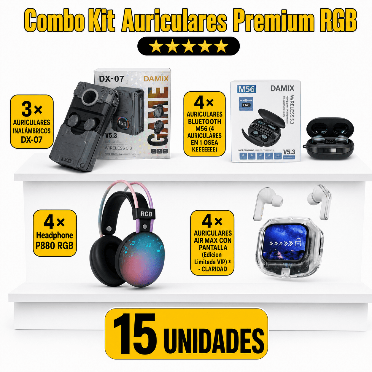 Kit Auriculares Premium RGB
