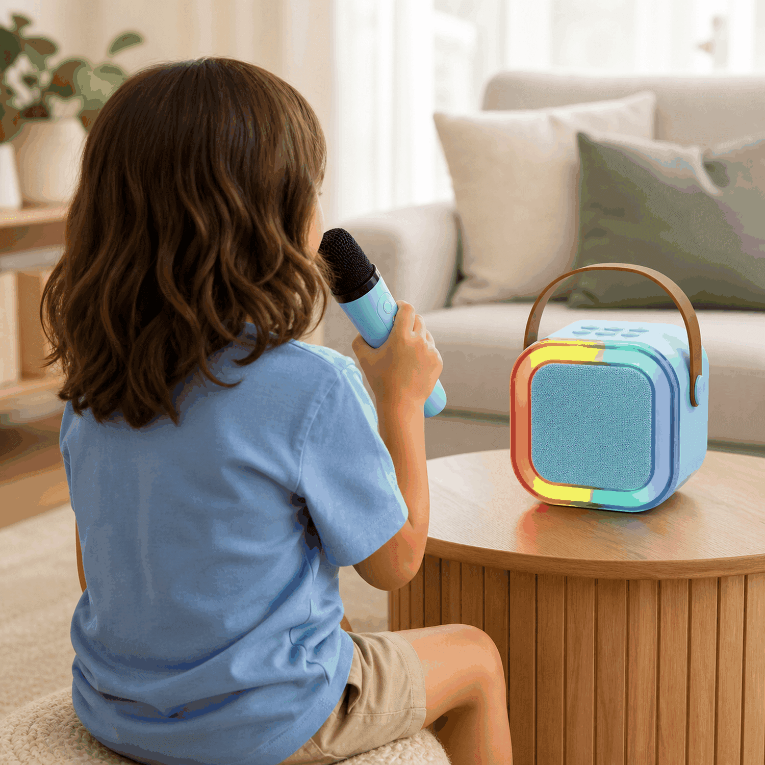 Parlante Karaoke Bluetooth con Micrófono y Luces RGB Infantil — miniatura 2