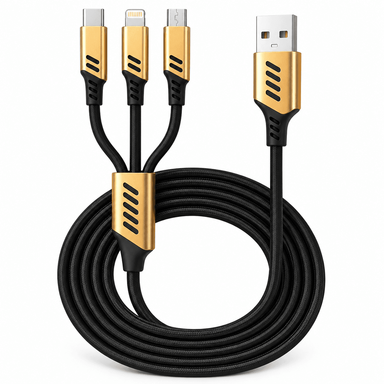 Cable USB 3 en 1 Trenzado para Carga Rápida — miniatura 2