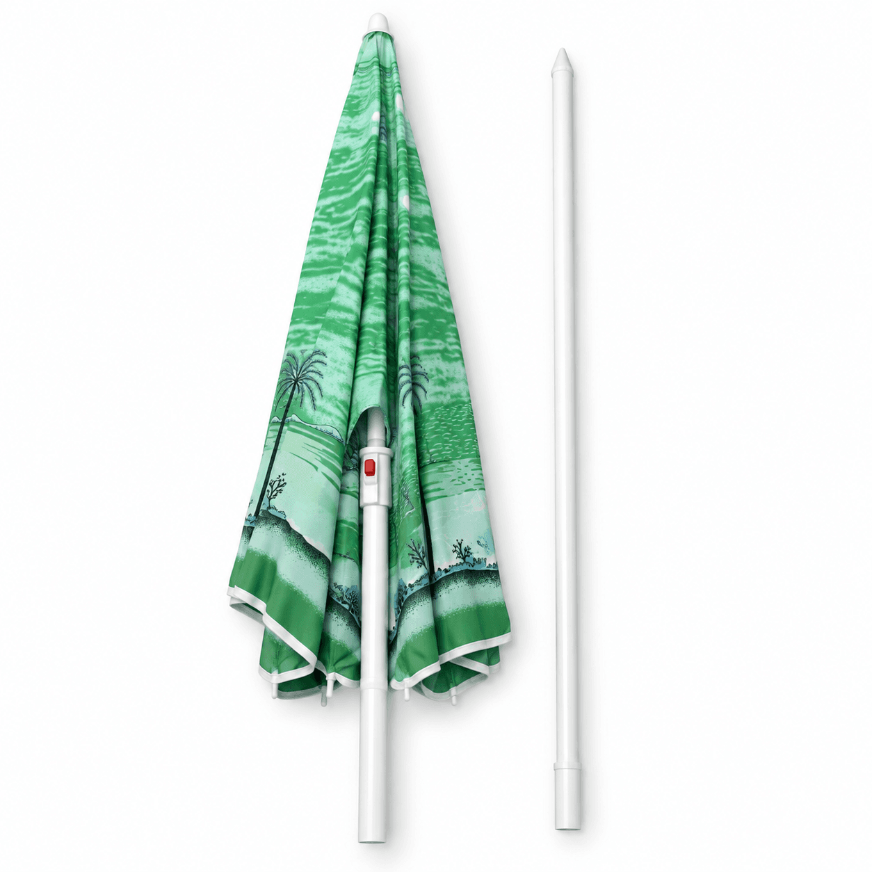 SOMBRILLA-KM7450-2026-09-25|05|8840bea99ef0|Sombrilla Playera Tropical Estampada 150 cm con Poste Desmontable
