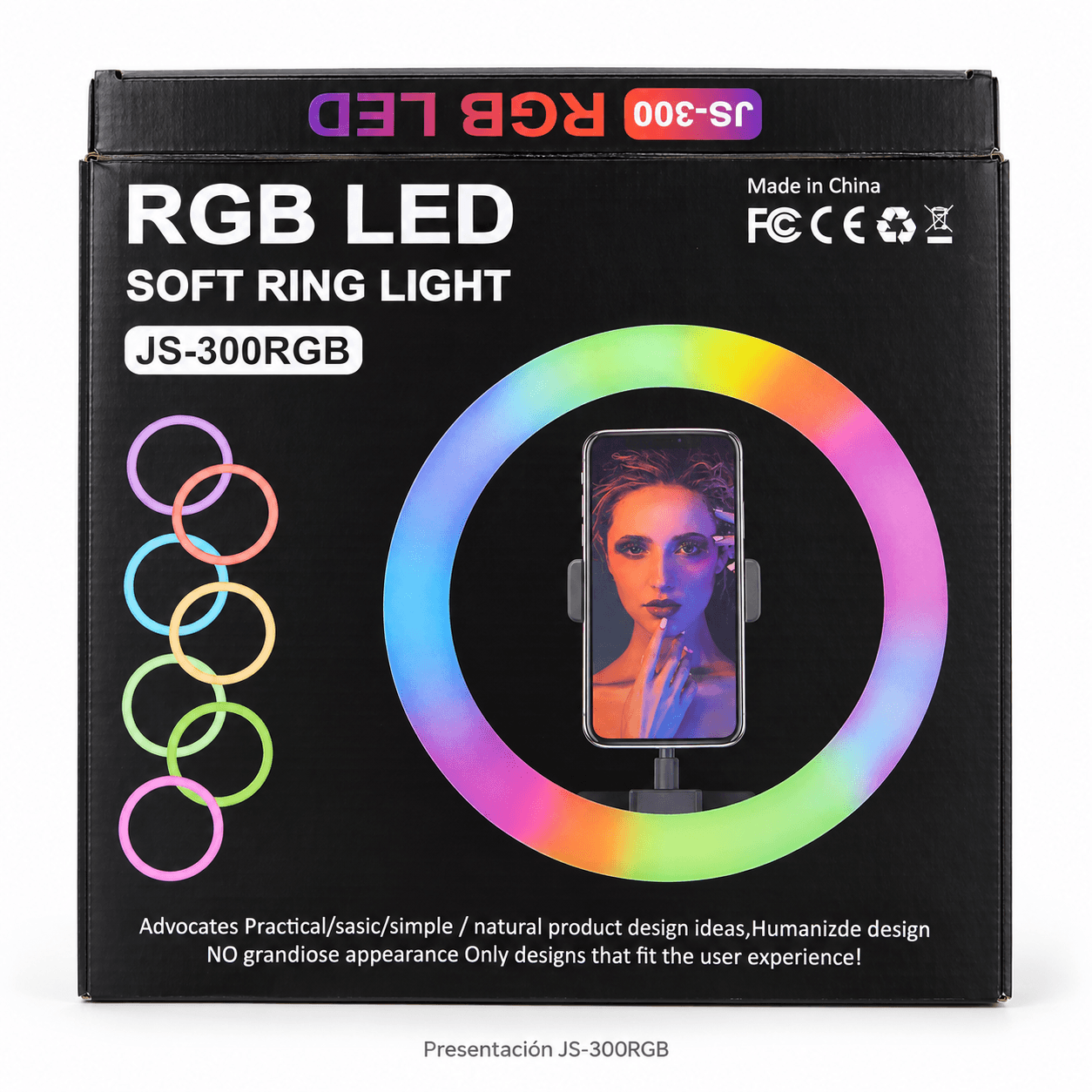 Embalaje real JS-300RGB, presentación del aro de luz — miniatura 7