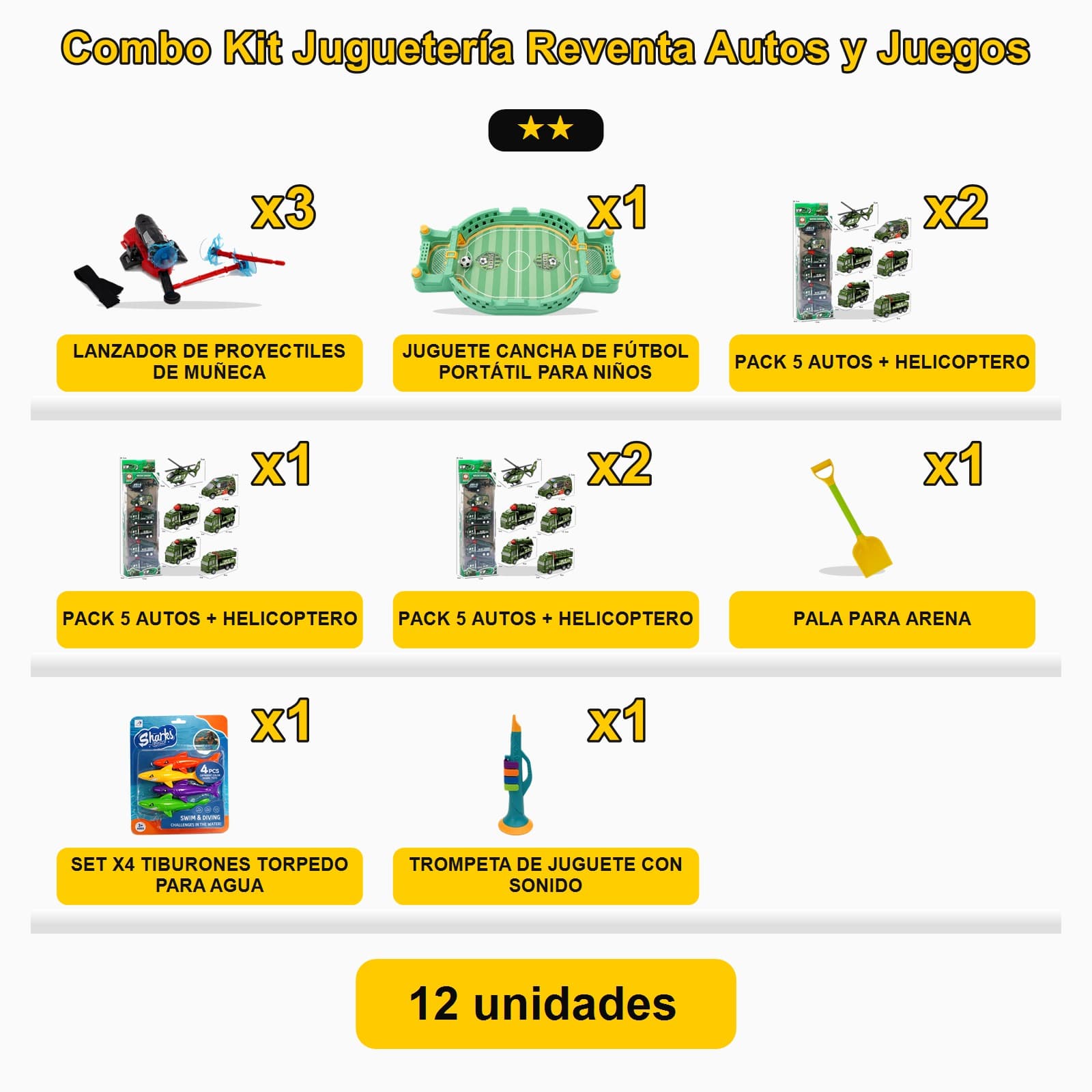 Kit Juguetería Reventa Autos y Juegos
