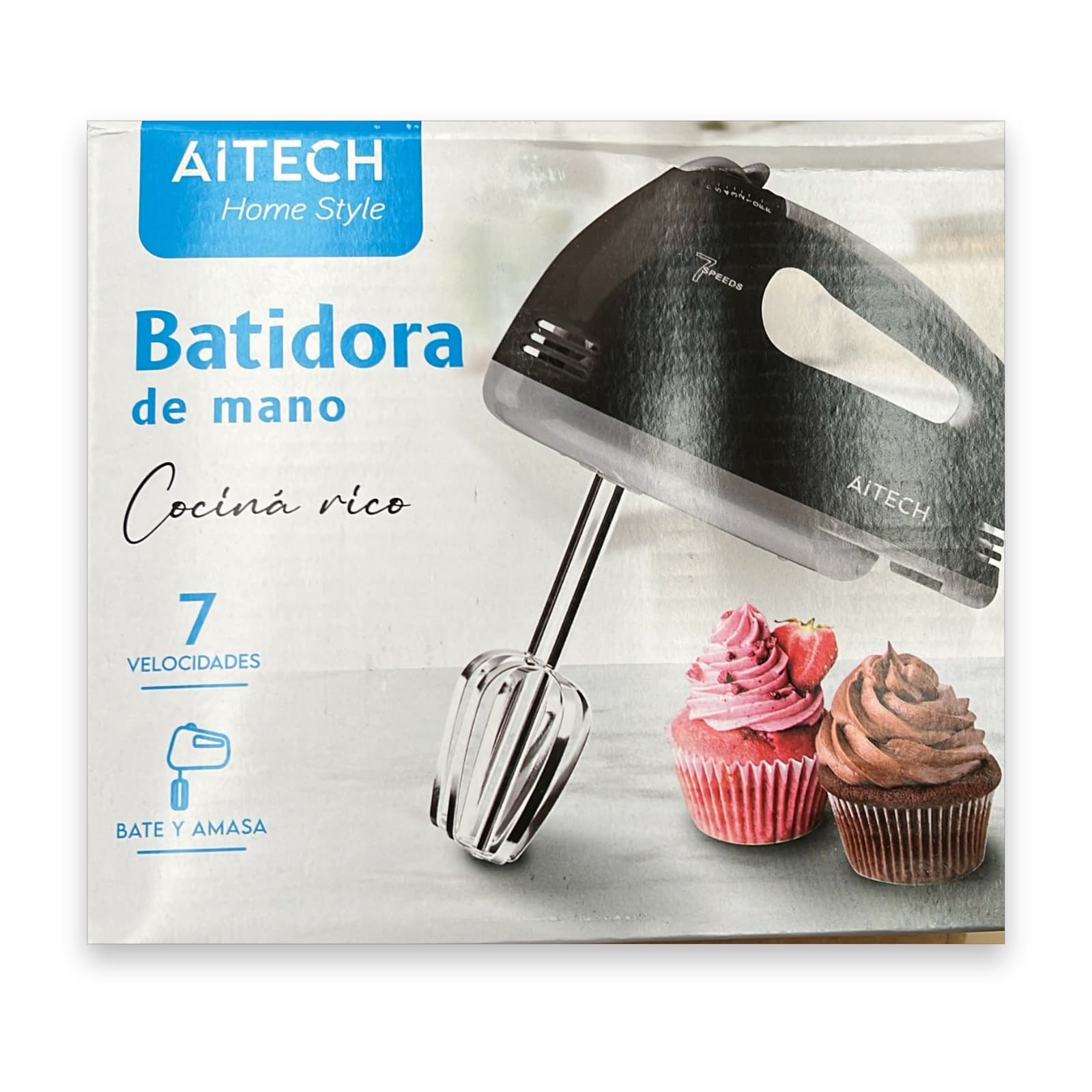Batidora de mano Aitech PE-821 en su caja, vista del frente — miniatura 3