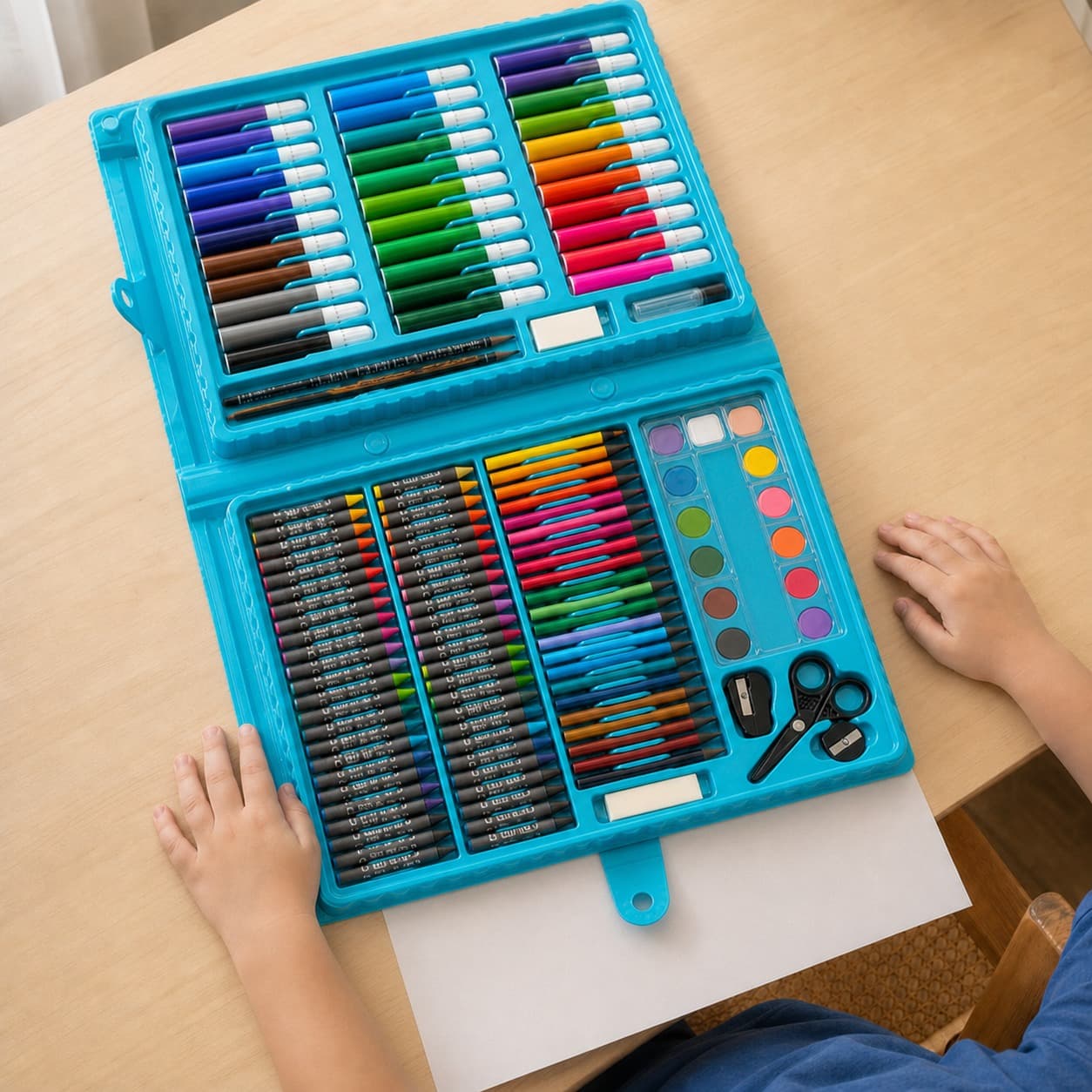 Set de arte para ninos de 150 piezas - referencia visual de escala