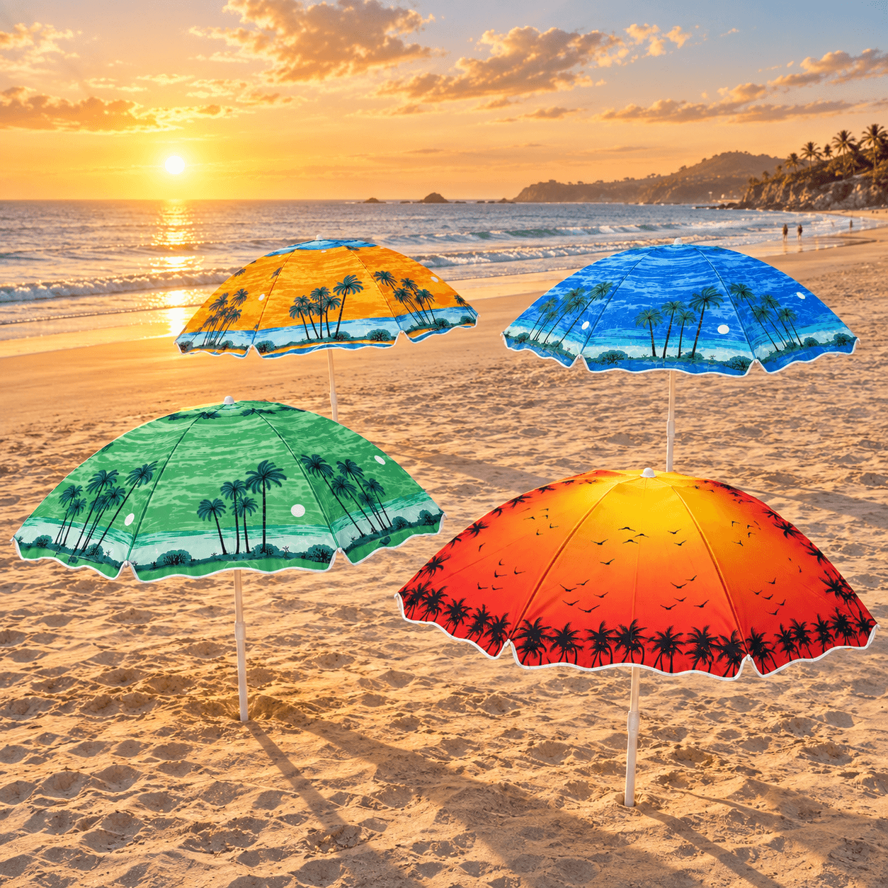 SOMBRILLA-KM7450-2026-09-25|07|d4830c9140fc|Sombrilla Playera Tropical Estampada 150 cm con Poste Desmontable