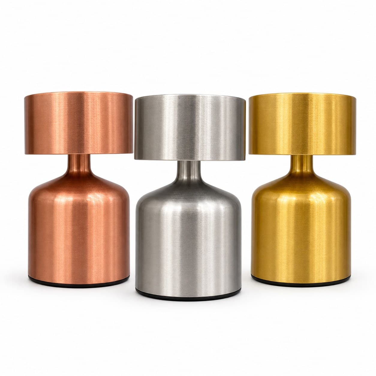 Lampara velador metalica minimalista - producto sobre fondo blanco