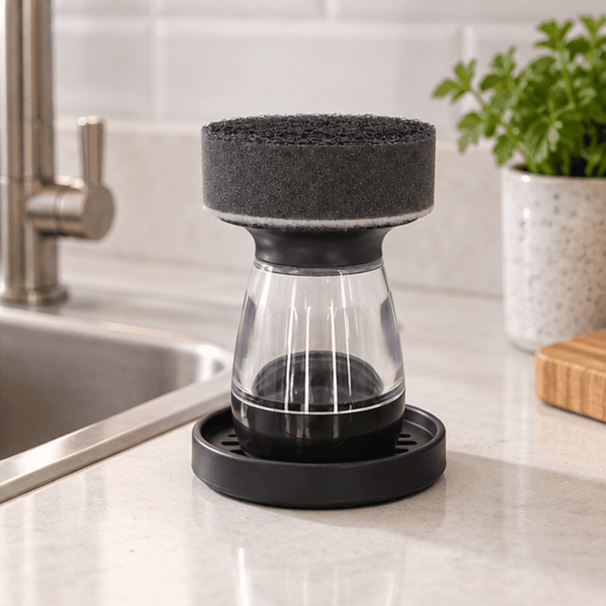 HANDOFF-48|ESPCOCINAINT|07|90a1b8223967|Cepillo de Cocina con Dispensador de Detergente y Base - Única - Escena editorial aspiracional