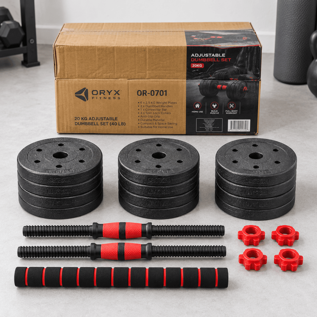 Set de Mancuernas con Discos de Cemento 20 kg Oryx — miniatura 2