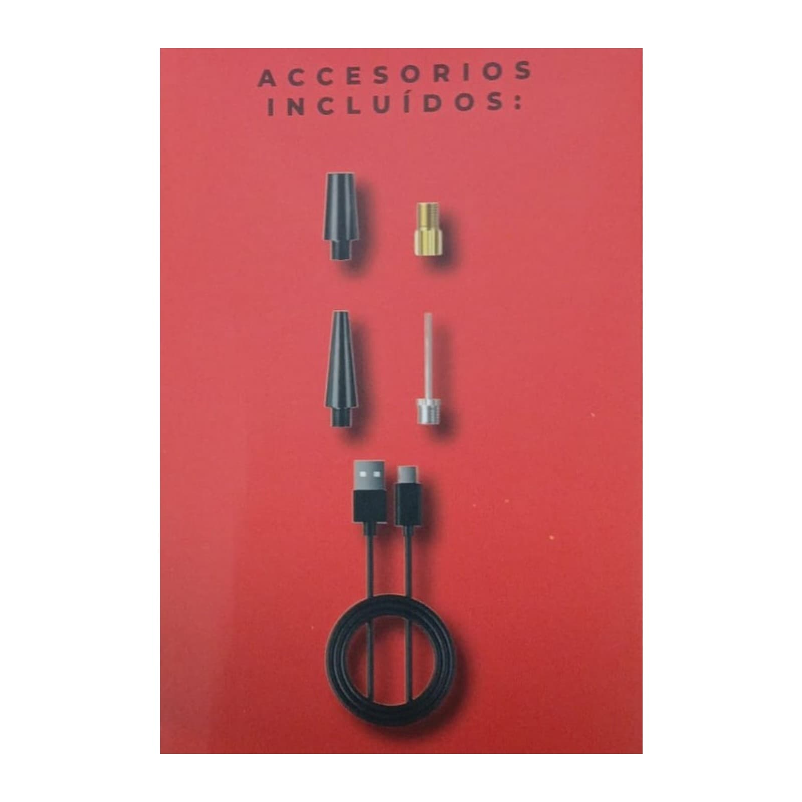 Dorso de la caja del inflador Mixor Ruta con el listado ilustrado de accesorios incluidos, COMPEXXTNEG — miniatura 5