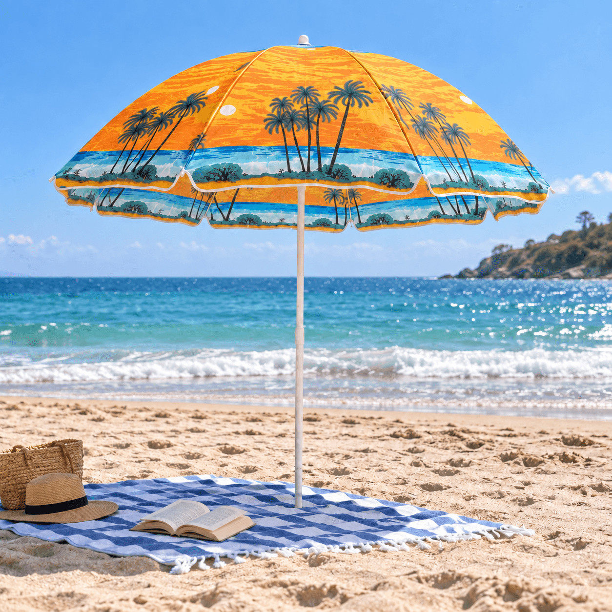 SOMBRILLA-KM7450-2026-09-25|02|657dfc8104e1|Sombrilla Playera Tropical Estampada 150 cm con Poste Desmontable