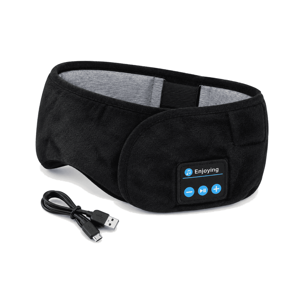 HANDOFF-48|DSH1-077|01|74267475b66e|Antifaz Bluetooth con Auriculares para Dormir - Negro - Producto sobre fondo blanco