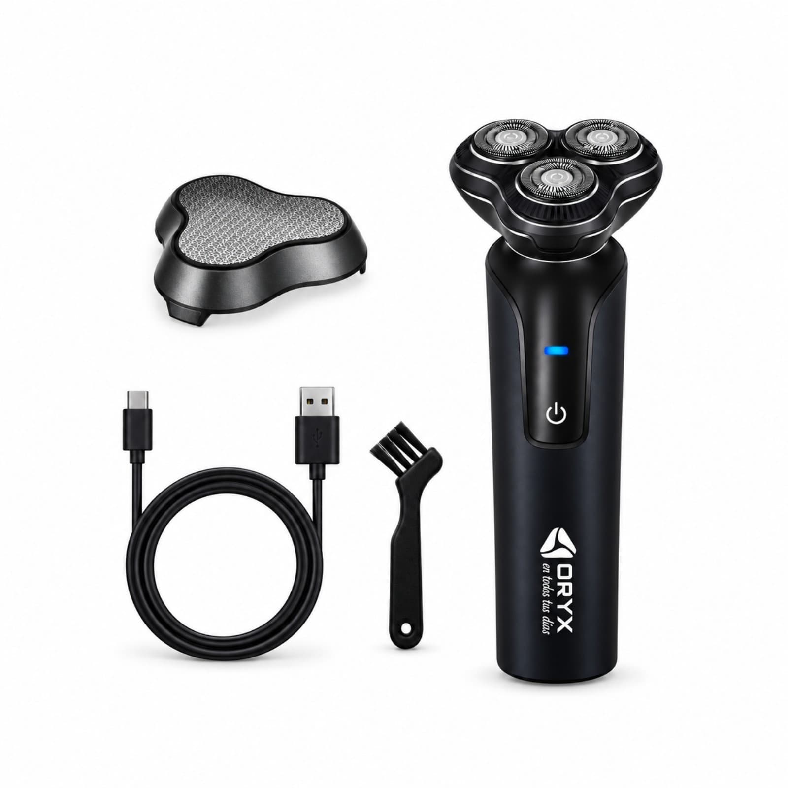Afeitadora eléctrica Oryx EL544 con cabezal extra, cable USB a USB-C y cepillo de limpieza (imagen ilustrativa), AFEITACERO — miniatura 2