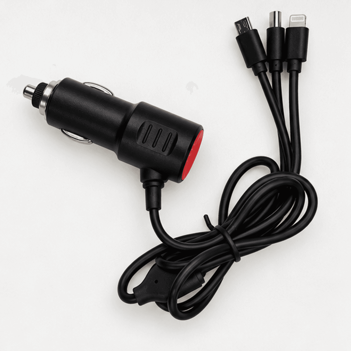 HANDOFF-48|CARGAUR3N1|05|0c2e6275b806|Cargador para Auto 3 en 1 con Lightning, USB-C y Micro-USB - Única - Contenido incluido
