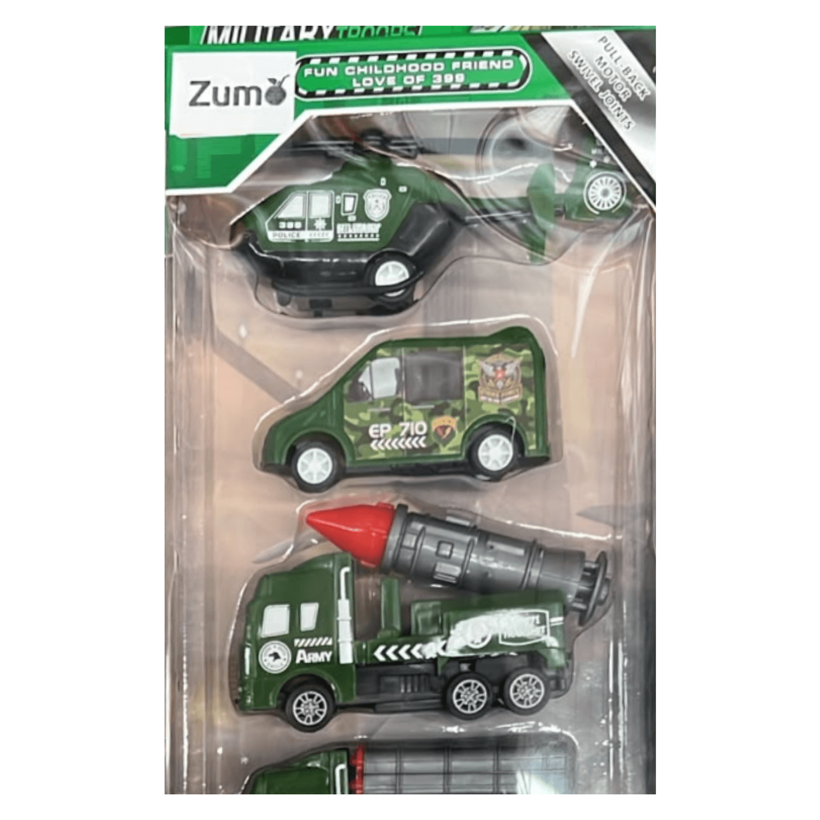Detalle superior de la caja Zumo Military Troops 399-257K: helicóptero y furgoneta militar — miniatura 2