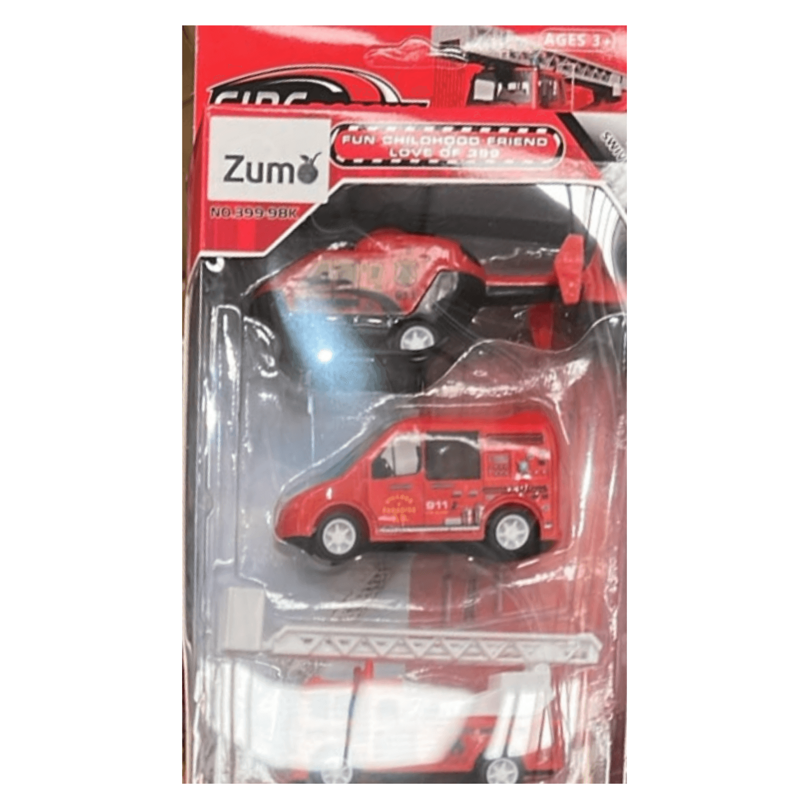 Detalle superior de la caja Zumo Fire Rescue 399-98K: helicóptero y furgoneta de rescate — miniatura 2