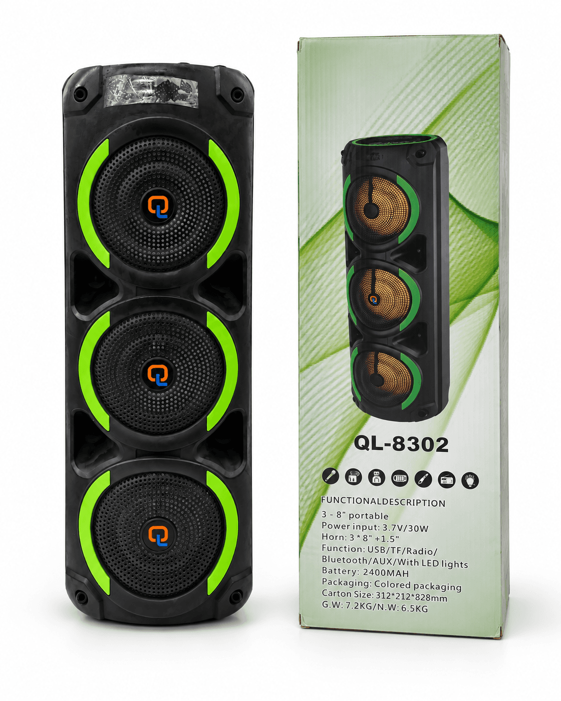 PARLANTE INALAMBRICO BLUETOOTH 3X8 PULGADAS (24 PULGADAS) — miniatura 3